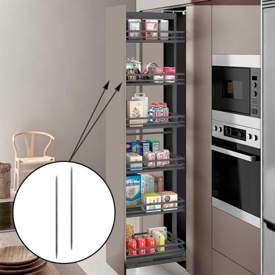 Conjunto Barras Fixação Frontal Coluna Removível Antracite