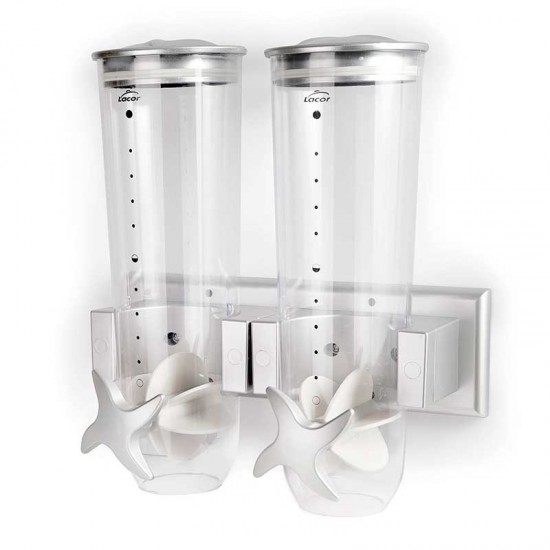 Dispensador duplo de cereais de parede