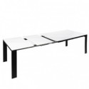 Mesa Ext. Janet 140 Branco/Preto