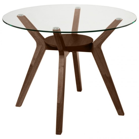 Mesa Fixa Sabrine Cristal/Nogueira