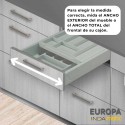 Gaveta Cozinha Porta-Talheres Duplo PVC Cinza Europa