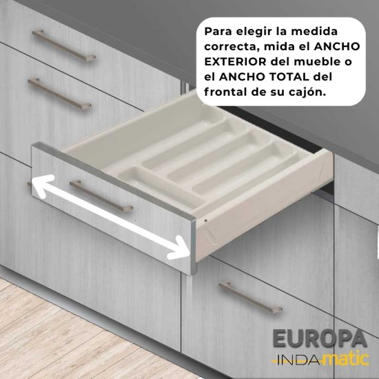 Gaveta Cozinha Porta-Talheres PVC Branco Europa