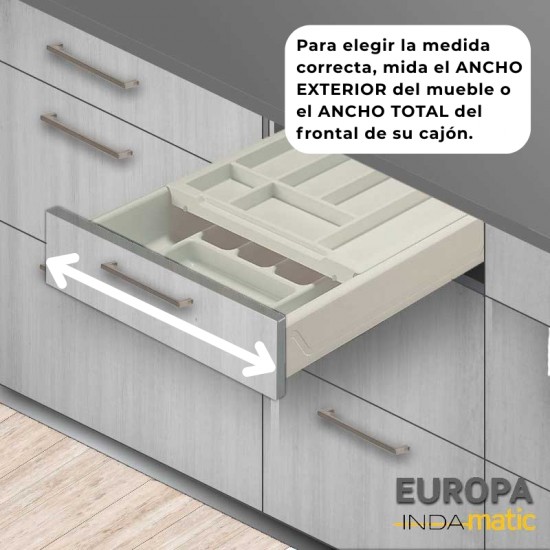 Gaveta Cozinha Porta-Talheres Duplo PVC Branco Europa