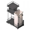 Porte-garrafas e Porta-Pão Extraível Antracite 3 Níveis Compact Basal