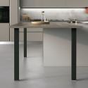 Conjunto de duas pernas quadradas de 900 mm para península de cozinha com acabamento em preto.