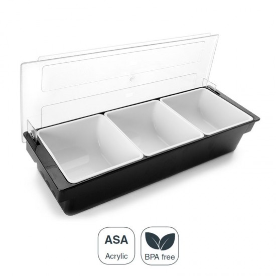 Contêiner Condimentos 3 Tigelas com Tampa