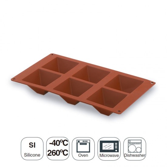 Molde Pirâmide 6 Cavidades Silicone Pastryflex