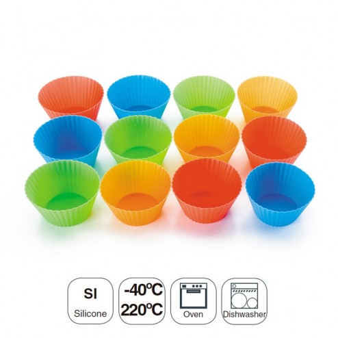 Set 12 Moldes Muffin Silicone