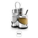 Jogo De Saleiro-Pimenteiro-Mostarda Basic Inox