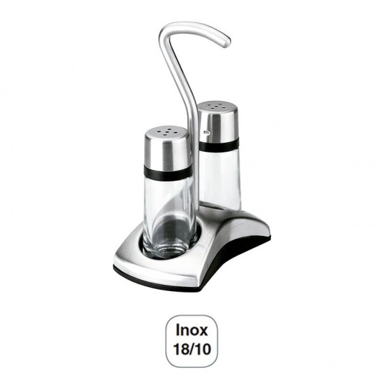 Jogo de Saleiro-Pimenteiro Luxe com Suporte