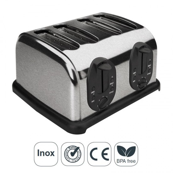 Torradeira Automática 4 Slots para Fatias de Pão