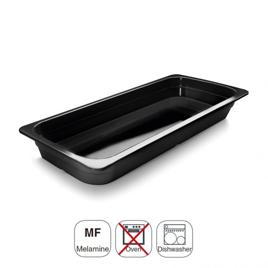 Balde Melamina Gastronorm 2/4 Preta