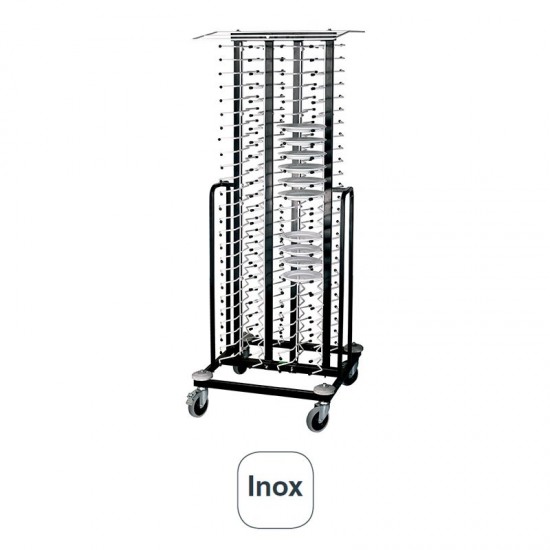Caminhão Portaplatos Inox com Rodas para 100 Pratos