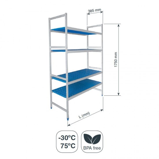 Estante Modular 4 Prateleiras Fundo 385 mm Altura 1750 mm