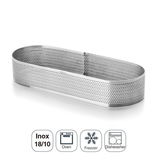 Anel Oval Inox Perfurado